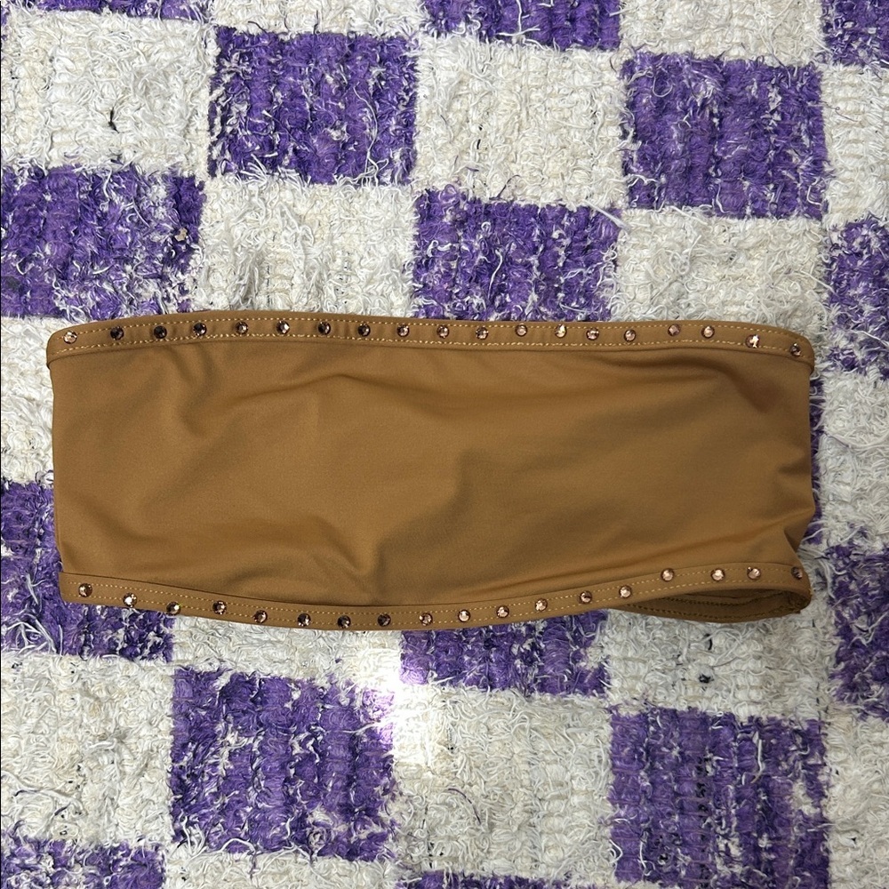 Skims Rhinestone Swim Bandeau Bikini Top - Picture 2 of 4